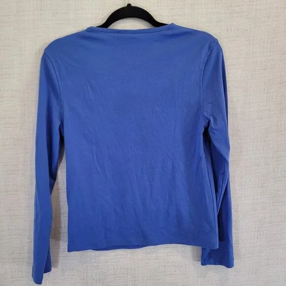 Vintage MC Sportswear T Shirt Womens S Christmas Graphic Long Sleeve Top Y2K - Picture 2 of 8